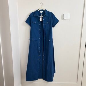 Navy Short Sleeve Maxi Dress